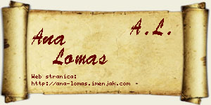 Ana Lomas vizit kartica